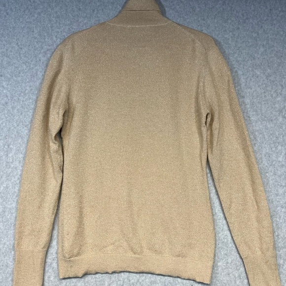 Autumn Cashmere Sweater Womens Medium Turtleneck Gold Silk Lurex - Picture 4 of 4
